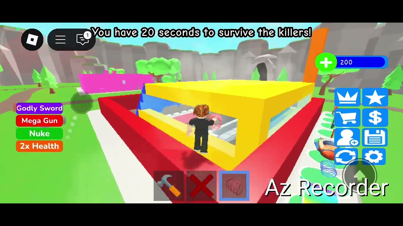 In roblox I play build to survive for the first time and it was fun