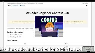 AtCoder Beginner Contest 360 | Solution Hints | Free