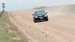 Driving in a dusty road