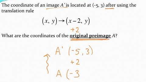Using a translation rule to find coordinates of a preimage working backwards