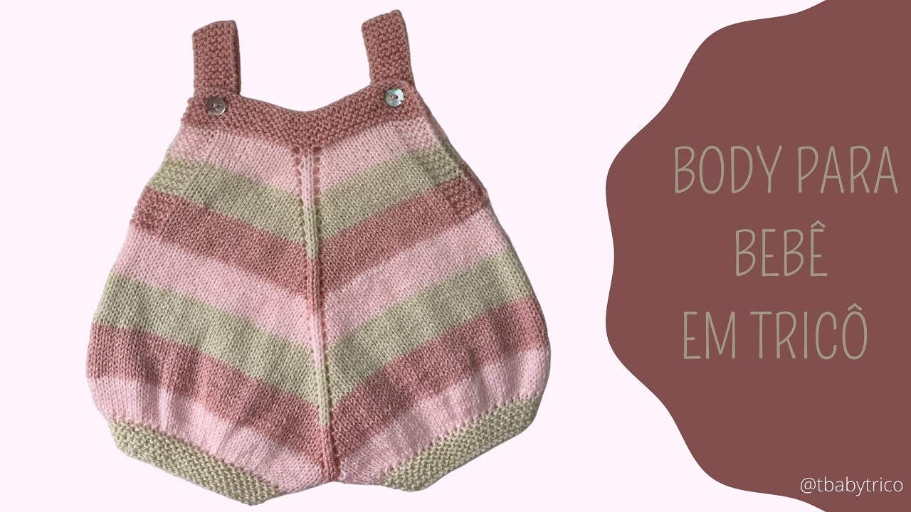Body em tricô para bebê passo a passo fácil. #receitadetricô #receitadetricô