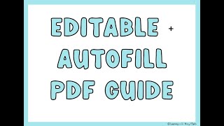 Using an Editable + Autofill PDF Document