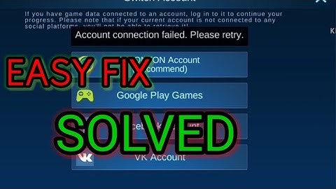 Account connection failed. Please retry
