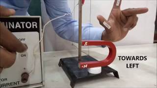 FORCE ON CURRENT CARRYING WIRE AND FLEMING LEFT HAND RULE