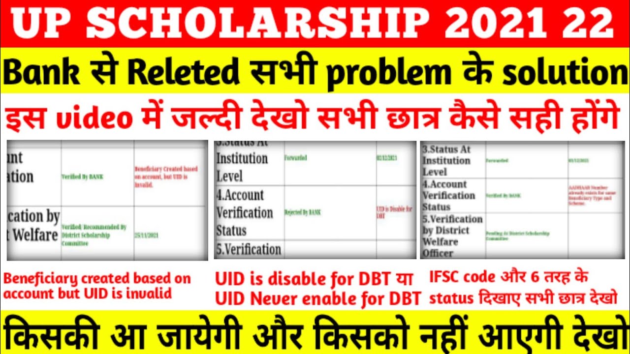 scholarship news today | up scholarship uid invalid  problem solve | up scholarship | scholarship