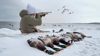 Diver Duck Hunting One of The BIGGEST LAKES in North Dakota!