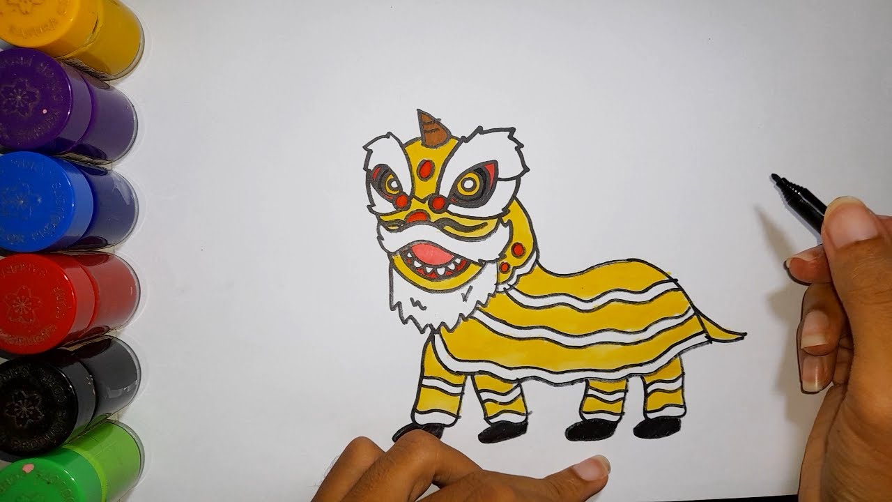 Cara Menggambar Barongsai Imlek Bagus Dan Detail