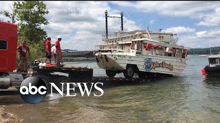 Coast Guard raises ill-fated duck tour boat from the bottom of the lake