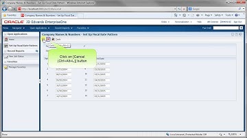 Accessing Fiscal Date Patterns - JDE E1 91 - Financial Management Fundamentals
