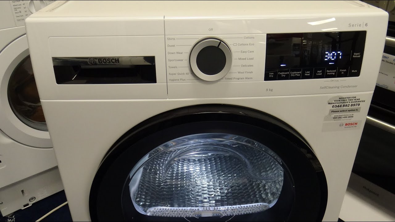 Bosch WQG24509GB 9 Kg Heat Pump Condenser Tumble Dryer YouTube