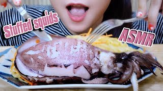 ASMR Rice noodles with Vietnamese stuffed squids (CHEWY Eating Sounds) | LINH-ASMR