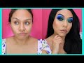 MAQUILLAJE AZUL Y VERDE LOOK INTENSO