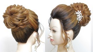 latest bridal hairstyle for girls | high bun hairstyle | messy bun | hairstyle tutorial | hairstyle