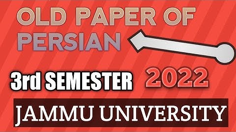 previous year question paper of Persian 3rd semester 2022/jammu university @Aspirantstricksandtechniques