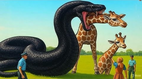 Heroic Rescue Team Saves Innocent Mother Giraffe From Giant Python Attack On the African Savanna 🐘🐍