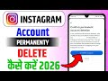 instagram account delete kaise kare permanently | instagram id delete kaise kare | instagram account
