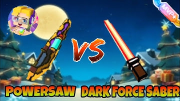 POWERSAW VS DARK FORCE SABER WEAPON IN BUILD AND SHOOT | BLOCKMAN GO