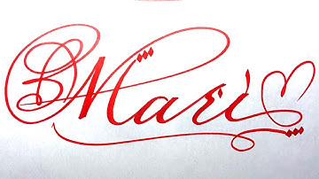 Mari Name Signature Calligraphy Status | How to write with Cut Maker  #calligraphy #cursive