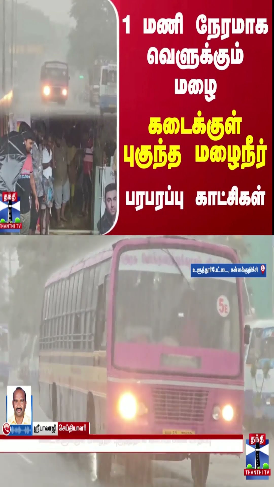1 மணி நேரமாக வெளுக்கும் மழை - கடைக்குள் புகுந்த மழைநீர் - பரபரப்பு காட்சிகள்
