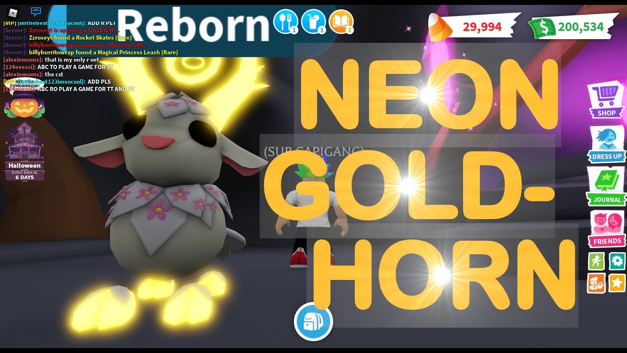 NEON GOLDHORN Legendary Pet Mythic Egg Adopt Me Roblox YouTube