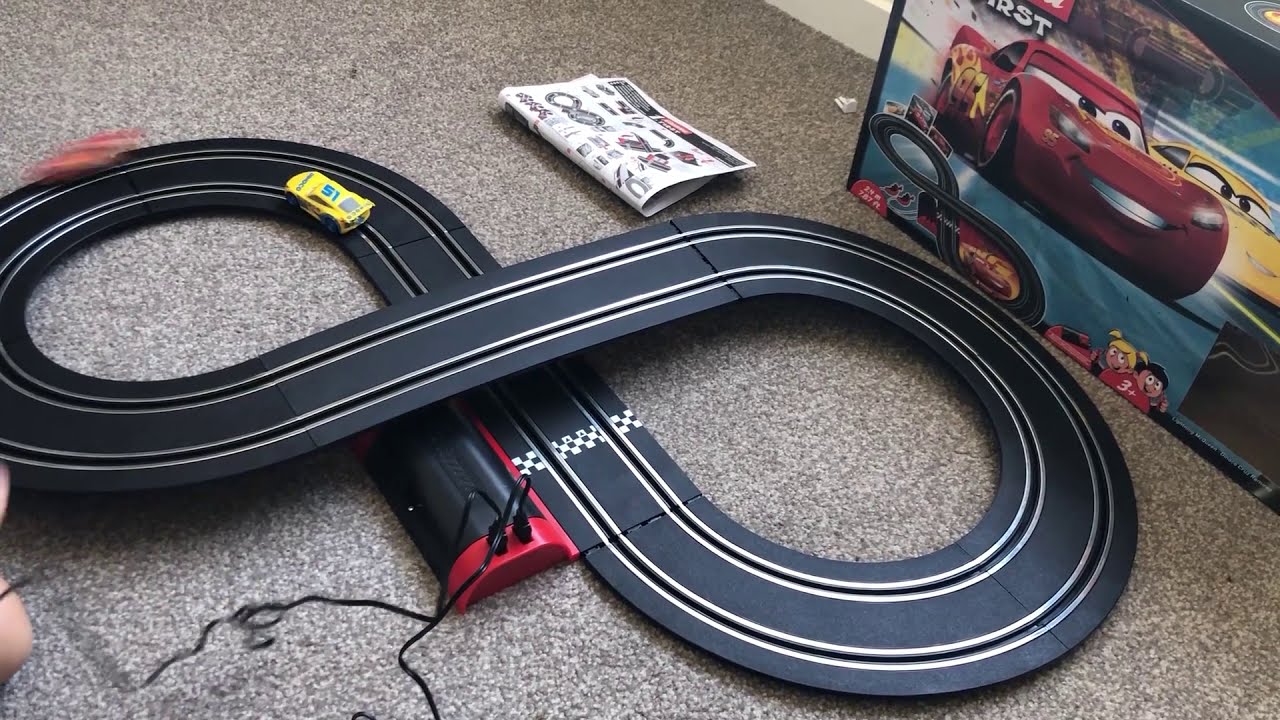 Carrera First Disney Pixar Cars Slot Car Track Set - YouTube