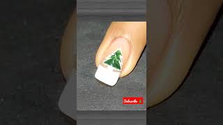 French Tip Christmas Nail Art Christmas Tree
