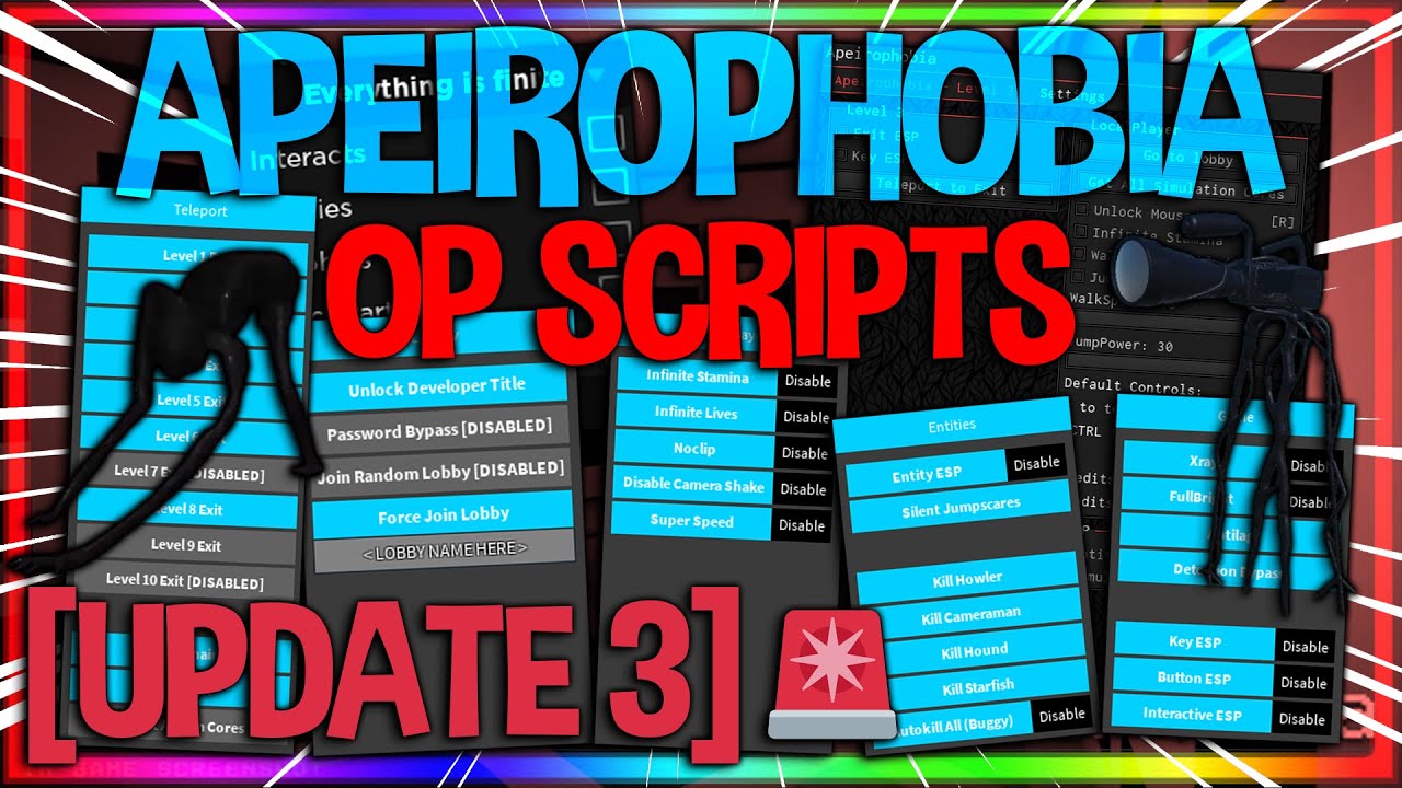 UPDATE 3] Apeirophobia Script GUI / HACK, Exit Every Level, Get Free  Titles