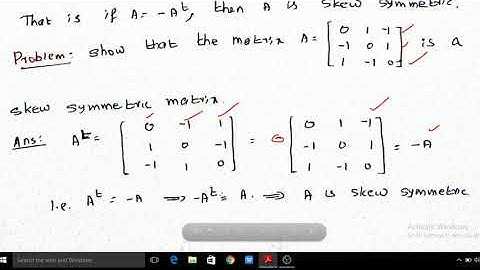 Basic Numerical Methods-Skew Symmetric Matrix