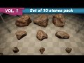 VOL.  1 - Set of 10 stones pack | LowPoly | PBR | UE4