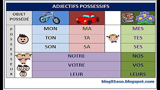 الجزء الثاني و الاهم من صفات الملكية les adjectifs possessifs 2