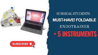 LAPAROSCOPIC ENDOTRAINER Laparoscopic Portable Foldable Endotrainer Kit 5 Surgical Instruments View