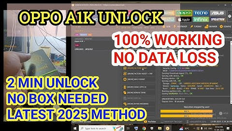 OPPO A1K Pattern Unlock | Unlock Tool Method | 100% Working 🔓