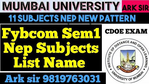 Fybcom sem1 Nep Subjects|Fybcom ADMISSION  2025|Mumbai University Admission|Fybcom |CDOE Admission
