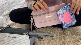 Purse/wallet ASMR lofi (zippers, tapping, gripping, whispering)