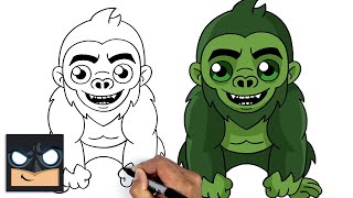 how to draw fortnite beast boy monkey skin