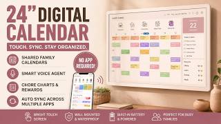 Cozyla Calendar Neo: 24 Digital Calendar Wall Touch Screen with Wall Mount | Smart Voice Agent, Dua