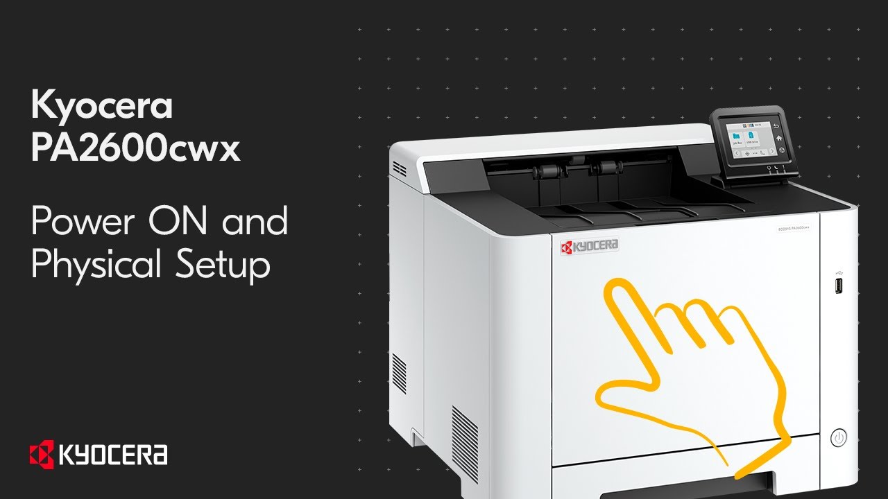 Kyocera PA2600cwx Series Power On Wired Network Install - YouTube