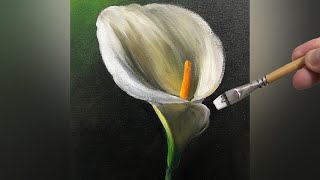 CALLA LILY FLOWER / ACRYLIC PAINTING STEP BY STEP / TECHNIQUES FOR BEGINNERS