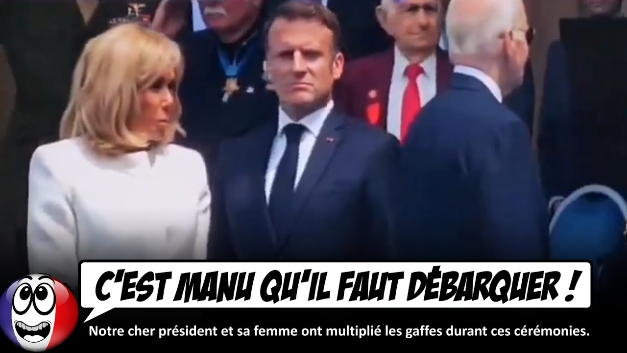 ⁣Les GROSSES BOURDES de Manu et Brigitte (et Joe Biden) durant les cérémonies du Débarquement.