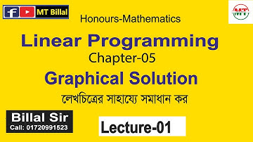 Graphical Solution, Chapter-05, Lecture-01, Linear Programming, Billal Sir, MT Billal