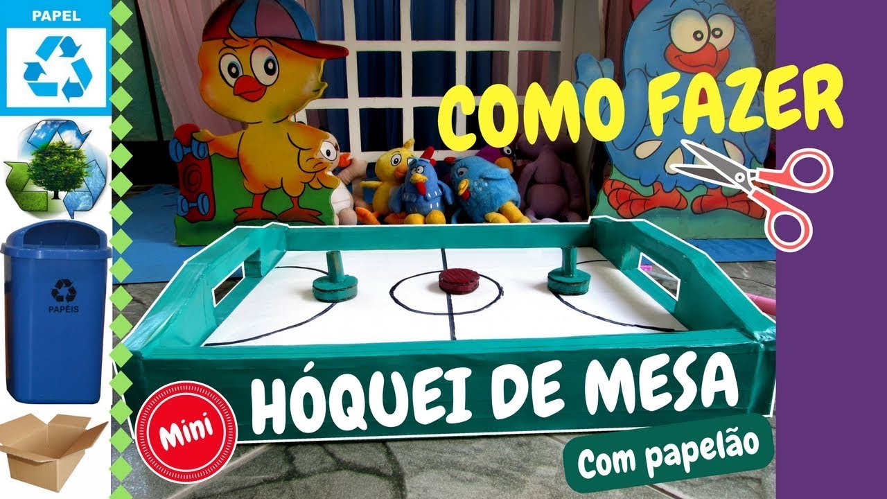 Hockey de mesa adaptado - Educação Física em casa 