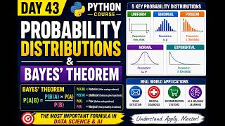Python Course Day 43 | Probability Distributions & Bayes' Theorem Explained | Data Science