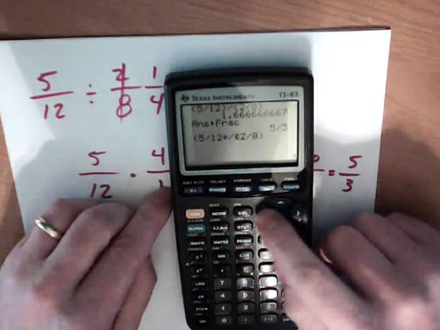 Using A Ti-83 Graphing Calc To Work Fractions - Youtube