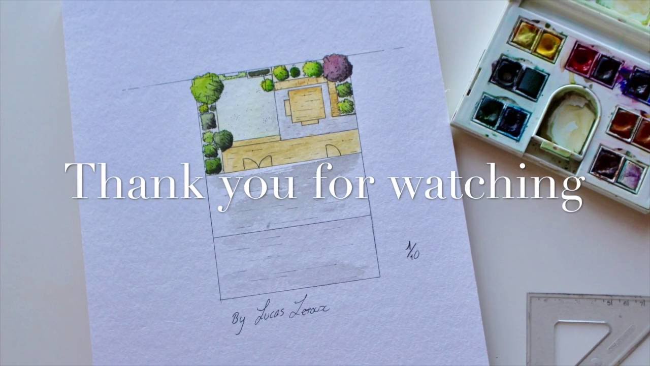 Garden Design Sketch With Watercolor Youtube