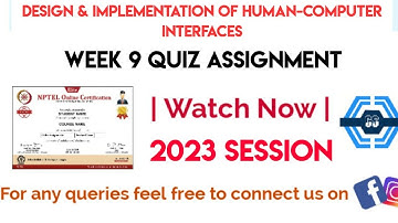 Design & Implementation Of Human-Computer Interfaces Week 9 Quiz Assignment Solution | NPTEL 2023 |