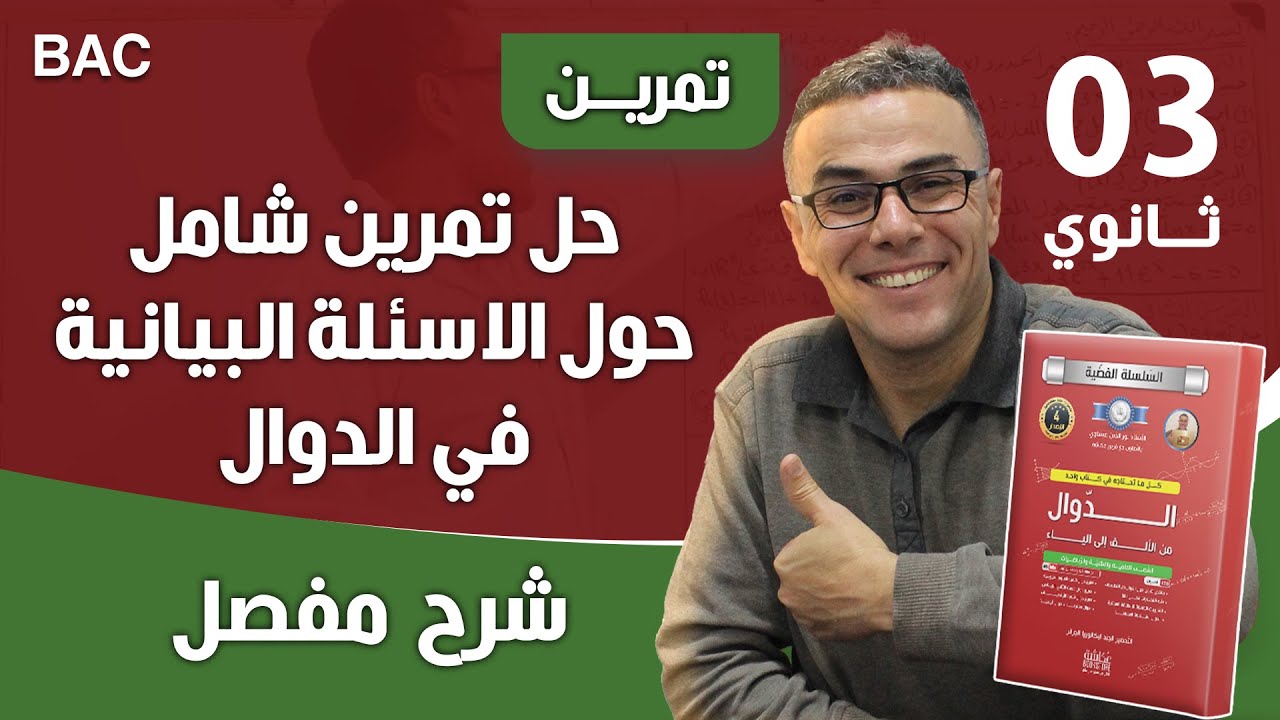 كيفية الاجابة على الاسئلة البيانية في الدوال بشرح مفصل