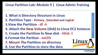 Linux partition Lab: Module 9| Linux System Admin | RHCA| Linux Training | TechPledge Consulting