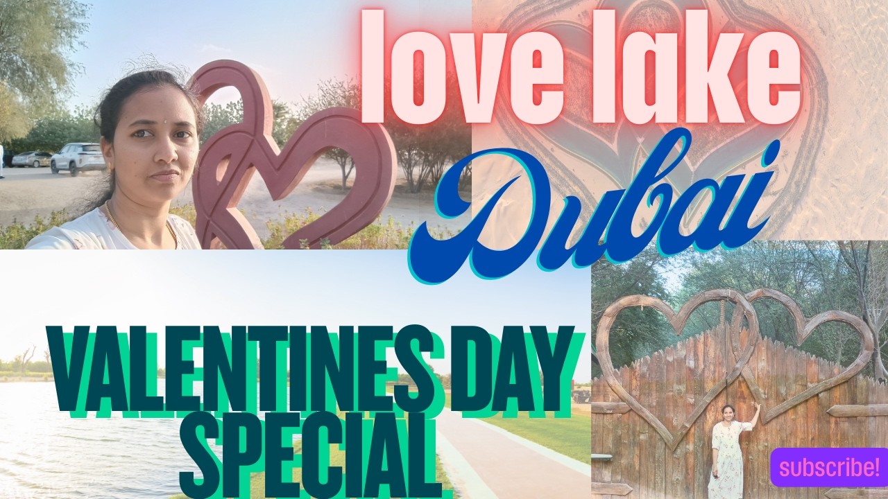 #valentinesday 💞💞♥️🏞️🌅😍 special at love lake dubai#heart shaped lake in al qudra#youtubevideo