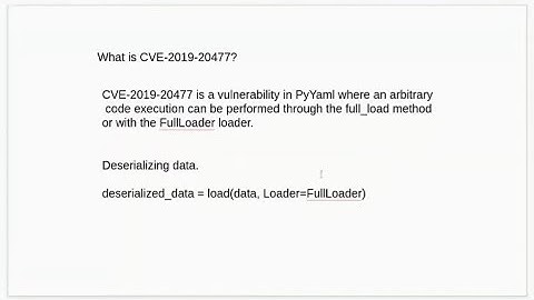 Understanding CVE-2019-20477 of PyYAML