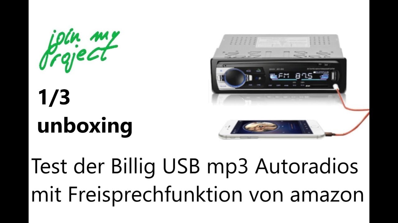 Billig USB mp3 Autoradio mit Bluetooth Freisprechfunktion | Unboxing | Teil 1/3